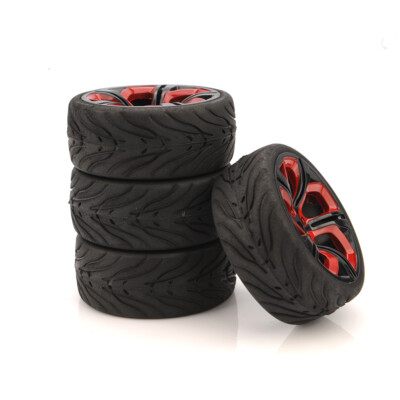 4pcs 1/10 62.5mm Devil Rubber Tires Wheel Rim P8NKR For HSP HPI RC Car ...