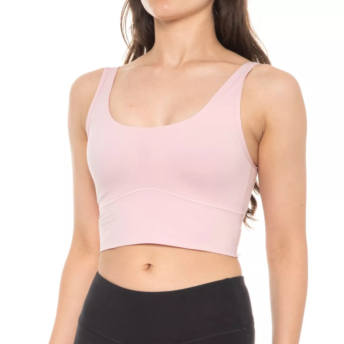 Medium NWT Women's Under Armour Pink Meridian Fitted Crop Tank Top Built In  Bra