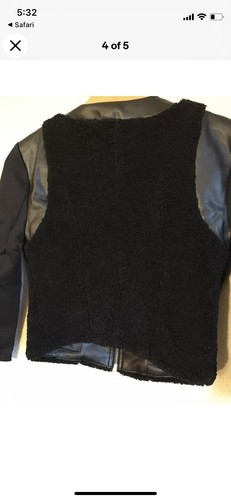 NWT 100% AUTHENTIC BEBE FAUX LEATHER FUR MOTORCYCLE JACKET SIZE 4 - Picture 6 of 7