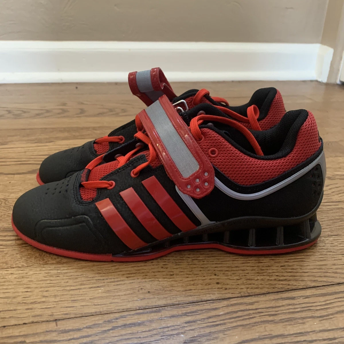 T mechanisme Roeispaan Adidas Adipower Black And Red Size 7.5 Men's Weightlifting Shoes | eBay