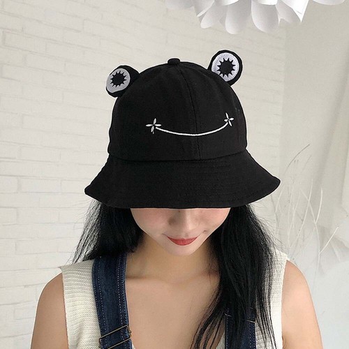 Summer Cotton Cute Frog Bucket Hat Men Women Outdoor Foldable Fisherman Hat - Picture 4 of 11