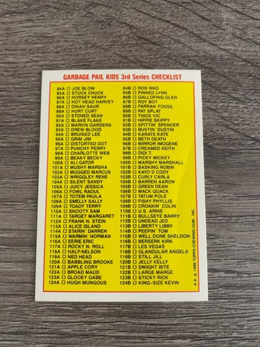 1986 Garbage Pail Kids Series 3 U-Pick Very good/excellent condition - Picture 12 of 168