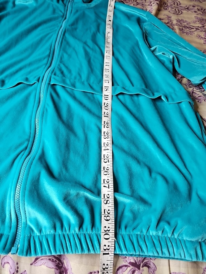 Vintage ROAMAN’S Velour Track Sweat Suit Jacket Pants Size 2XP Agua