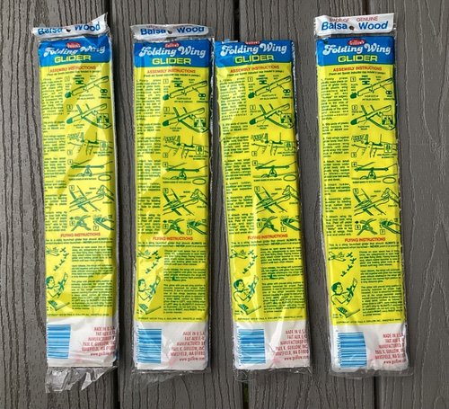 4 GUILLOW'S SLING LAUNCHED FOLDING WING BALSA WOOD GLIDER MODEL KITS # 70 F/S - Picture 10 of 11