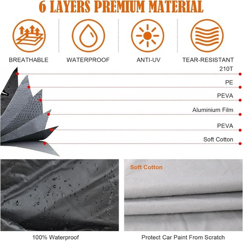 Weather 6 Layer Custom Fit Car Cover for Chevrolet Corvette C4 1984-1996 NEW - Picture 7 of 9