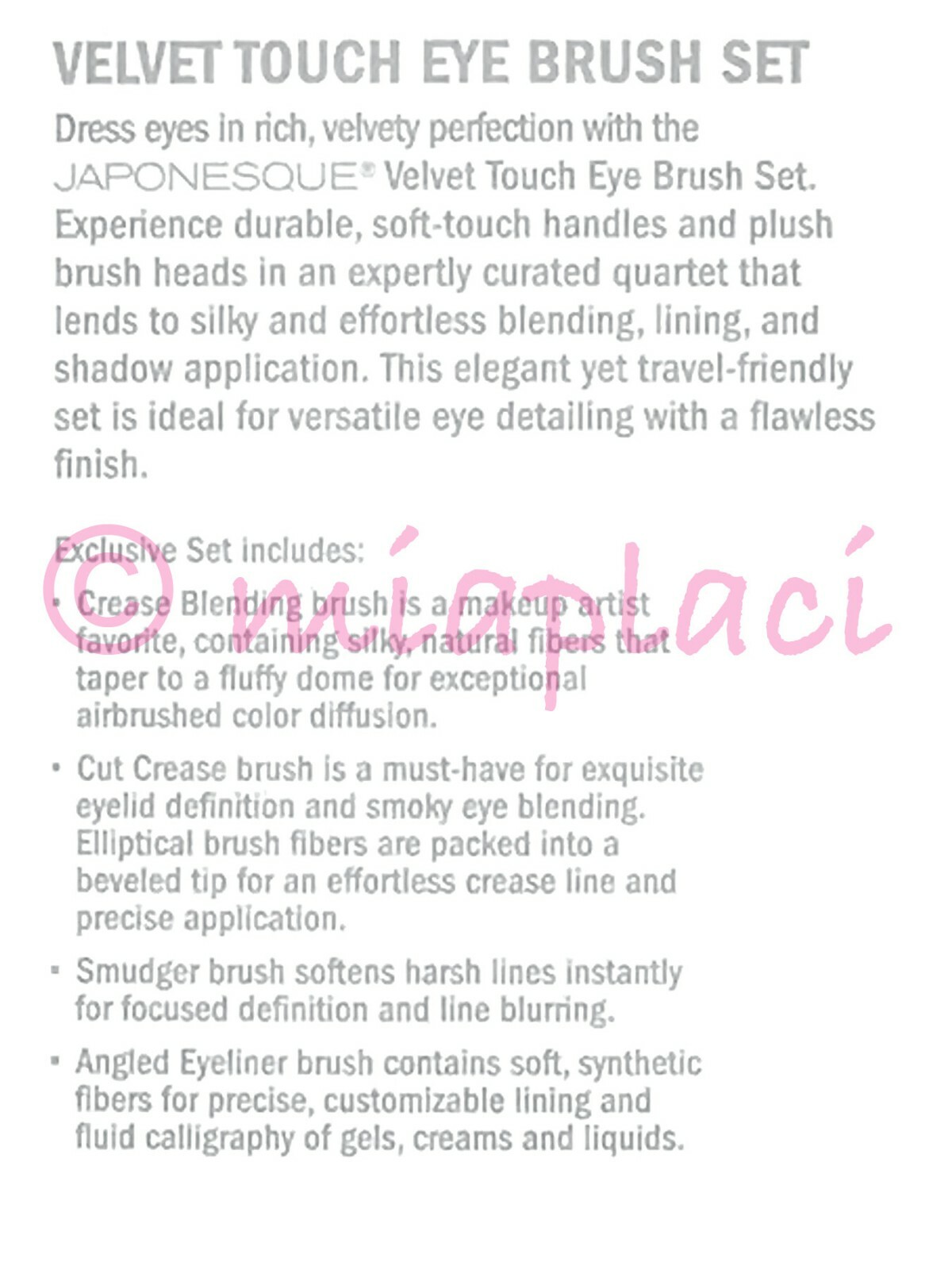 NIB Japonesque Velvet Touch Eye Brush Set BS022 eBay