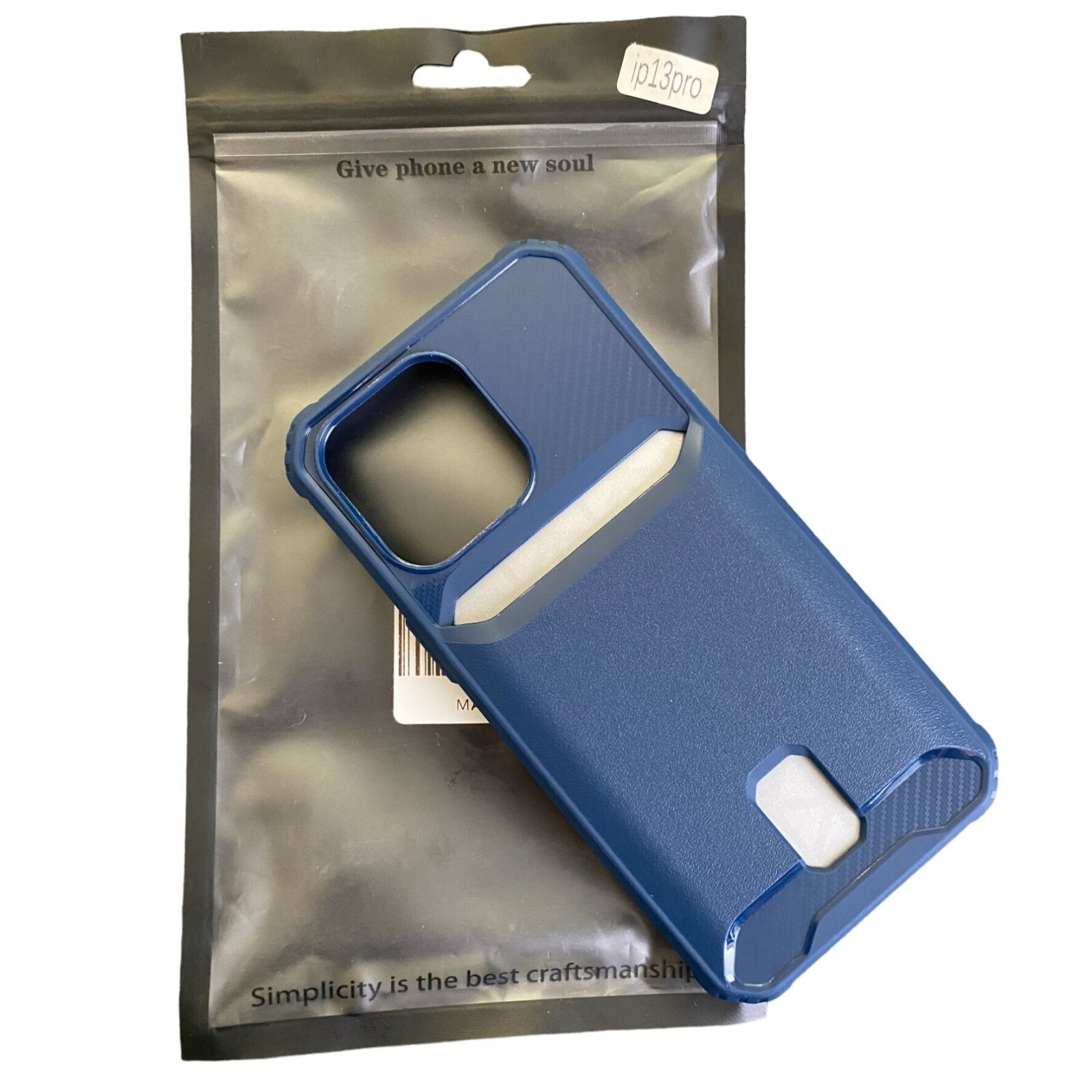 Slim Blue iPhone 13 Pro Case with Card Holder & Easy Grip Design-image