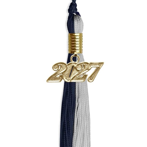 Endea Graduation Dark Navy Blue/Grey Tassel With Gold Date Drop - Picture 8 of 21