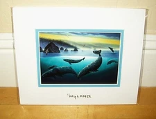 By Wyland With Silver Foil Stamp Ready To Frame (California Coastline) Whales 
