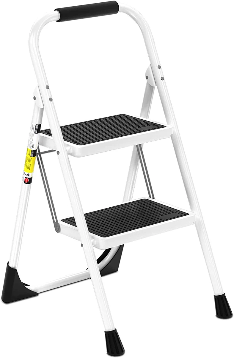 Step Ladder 2 Step Stool Ergonomic Folding Step Stool with Wide