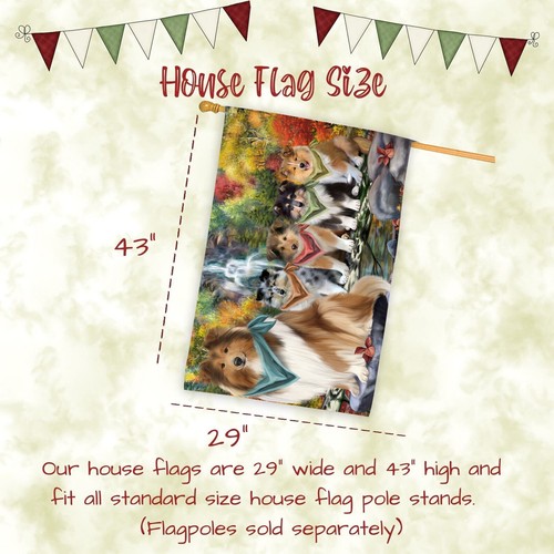 Rough Collie Dog House Flag Holiday Double Sided 28"x40" Many Designs NWT NEW - Picture 8 of 73