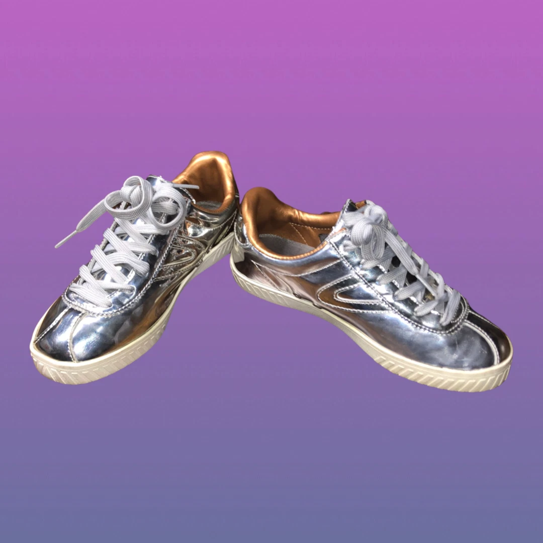 Tretorn Camden 2 Sneaker Shoes Silver Metallic Womens Size 5