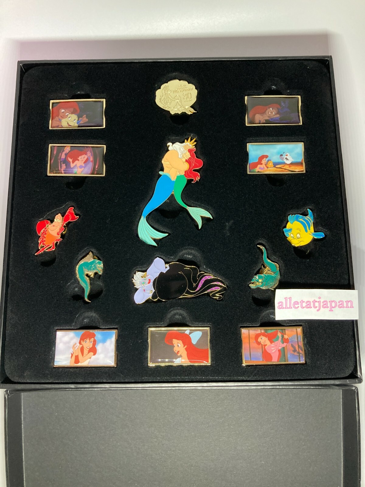 The Little Mermaid Pin Box 30th Anniversary Disney Store Japan 14 Pins Ariel Set