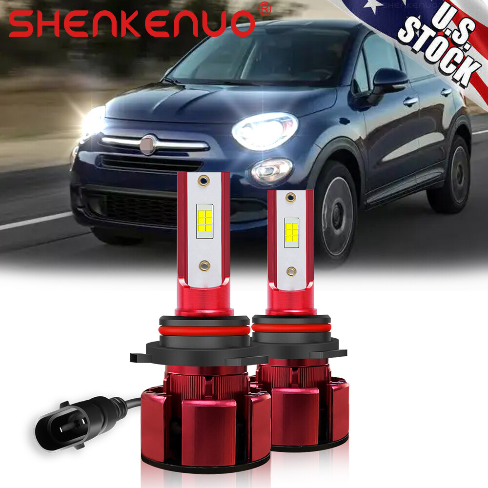 2x LED For Fiat 500L 2014-2019 Headlight Kit 9012 HIR2 White Bulbs