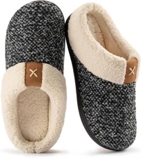 Women's Cozy Memory Foam Slippers Fuzzy Plush Gift Cozy House Shoes Easy Slip On