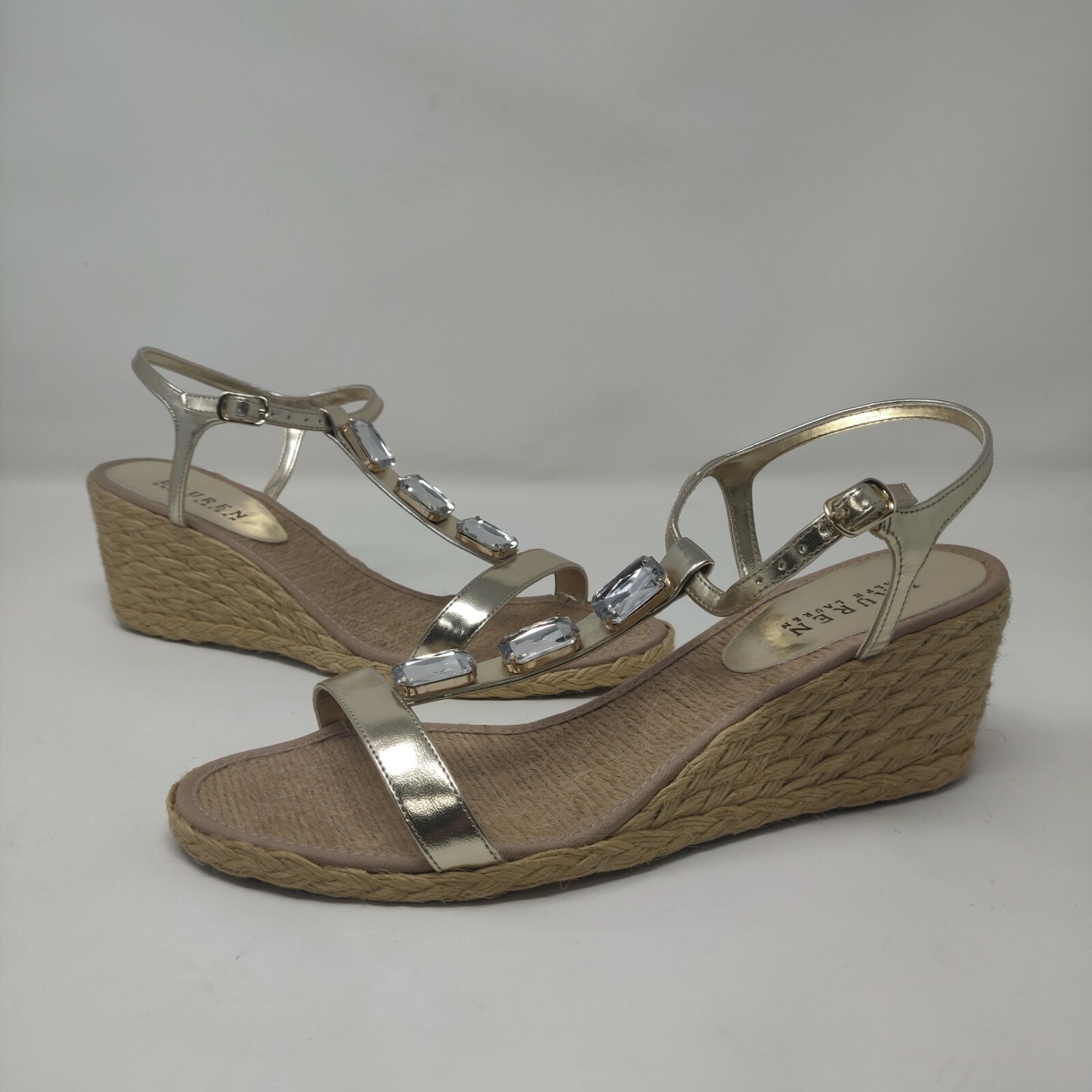 Ralph Lauren Corala Platino Gold Wedge 