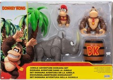 Jakks Donkey Kong Jungle Adventure Diorama Set DK DIDDY KONG RAMBI 2.5" NEW 2026