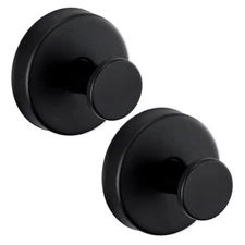 Reusable Heavy Duty Suction Cup Hooks for Kitchen/Bathroom/Shower 2 Matte Black