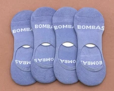 BOMBAS 4 pairs Women's Mid-Cut No Show Socks Cushioned Size Med 8-10.5 Dawn Blue