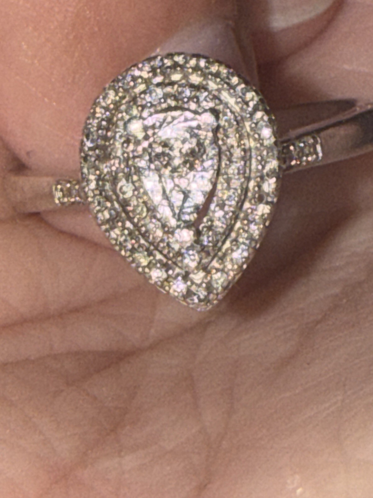 Zales 1/4 CT. T.W. Sterling Silver Diamond Double Pear Engagement Ring