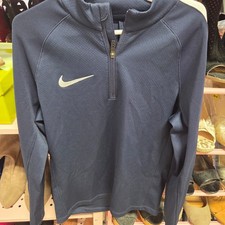 Nike Dri-Fit Navy Blue Quarter Zip Pullover Kids Size S Athletic Top