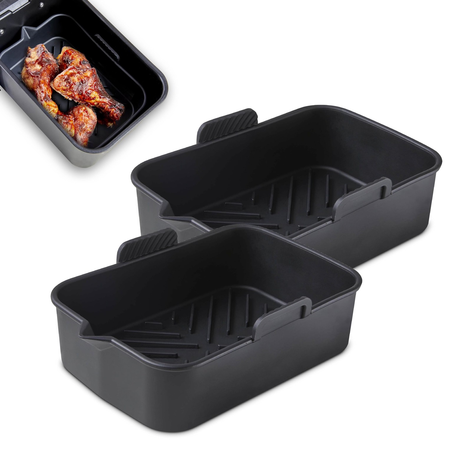 Tower Air Fryer Rectangular Solid Tray Set Of 2 - Image 10