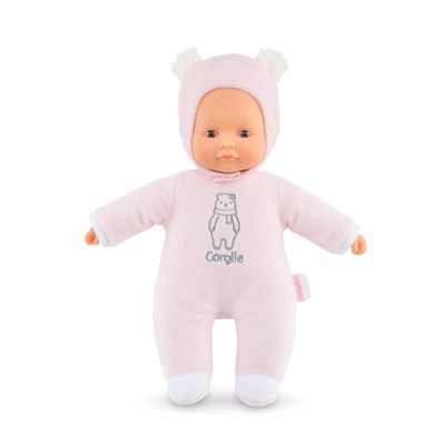 Corolle 9000100440 - Mon Doudou Sweetheart Pink Bear Soft Body Doll with Hood Na