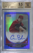 2013 Bowman Draft Blue Refractor 14/99 Aaron Blair BGS 9.5 GEM MINT Auto 3i6