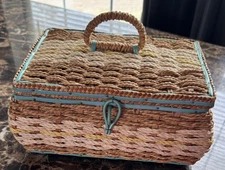 Antique Vintage Sewing Basket Box