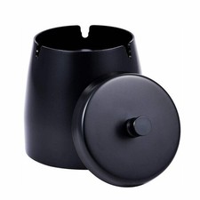 Stylish Stainless Steel Ashtray with Lid Smoke Ash Tray Fits for Home OfficeDesk