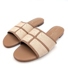 Marc Fisher LTD Zuri Flat Slide Sandal Women's Natural/Brown Size US6M EU37