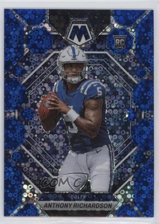 2023 Panini Mosaic Rookies No Huddle Blue Prizm 8/75 Anthony Richardson #282 v9t
