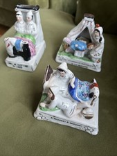 Three  Antique German Bisque Figurines Fairings humorous Cheap Reduced!!!
