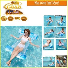 Large Blue 4-in-1 Pool Float Hammock Lounge Water Floatie PVC