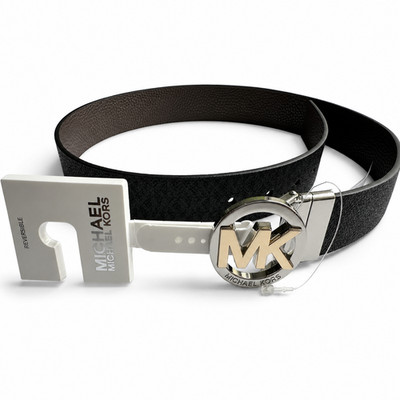 Michael Kors Twist Reversible Logo Charm-Buckle Belt Genuine Leather (551342C)