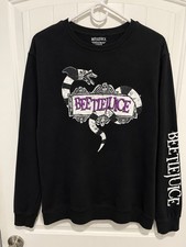 Beetlejuice Hybrid Apparel Sweatshirt Mens L Sandworm Lydia Back Graphic Black