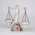 1950's Mid-Century Rococo Floral Boudoir Bone China Reina Califa candelabra 11"
