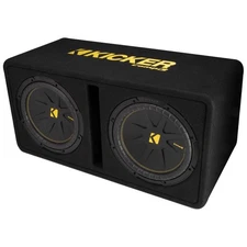 Kicker 50DCWC122 Dual CompC 12-inch Subwoofers in Vented Enclosure, 2-Ohm - U...