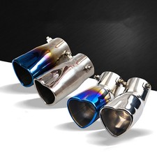 Thicken Heart-Shaped Curved/ Straight Stainless Steel Car Exhaust Pipe Blue