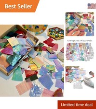 Variety Irregular Iridescent Stained Glass Tiles Pack - Perfect for DIY Decor