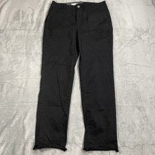 Pilcro Pants 29 Utility Chino Raw Edge Black Cotton Tencel Stretch Anthropologie