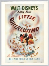 Vintage Walt Disney Mickey Mouse Little Whirlwind 1941 Postcard 1991 Print
