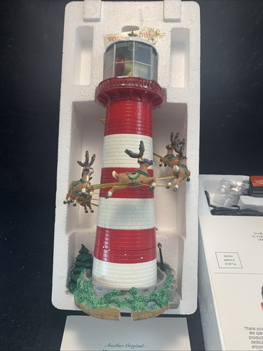Vintage Mr Christmas Sea Pines Lighthouse Hilton Head Animated Santa Tree Topper - Picture 12 of 24