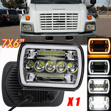 7x6 Led Headlight Hilo Drl For Chevy C6500 C7500 Kodiak Corvette Classic Cars