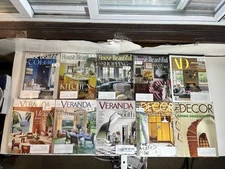 Lot of 10 Magazines Elle Decor, House Beautiful AD & Veranda 2024 Ex-Library