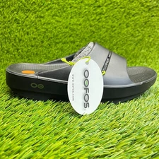 Oofos OOahh Womens Size 6 BlackWalking Outdoor Recovery Slide Sandals Shoes