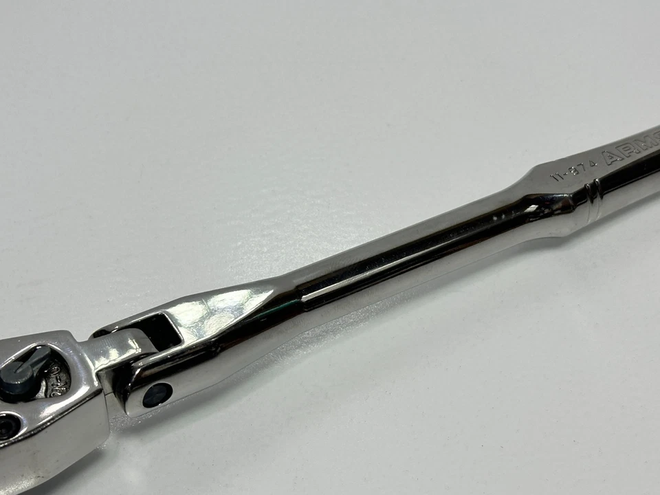 Armstrong Tools USA 11-974 (Rare) 3/8 Drive FLEX Head Chrome Ratchet w/ Arm Logo - Image 3 of 4