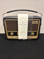 Retro Vintage Style AM/FM Bluetooth Radio Black Portable Hearth  Hand Magnolia