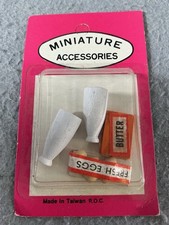 Vintage Dollhouse miniature accessory-Milk, Butter, Eggs. New In Package