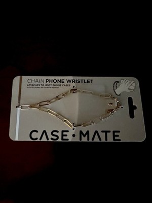Case-Mate Gold Metal Chain Phone Wristlet Strap, Universal Compatibility